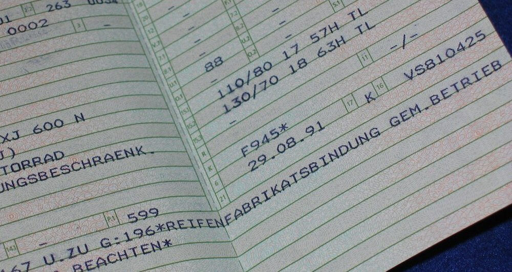 Reifenfreigabe Fahrzeugbuch